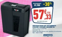 Destructeur de documents coupée croisée Secure X8 Rexel