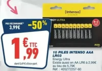 10 piles Intenso AAA LR03