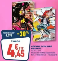 Agenda Scolaire Graffiti Quo Vadis 12 x 17 cm
