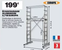 Échafaudage aluminium 2,7 m Europa