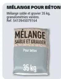 Mélange pour béton sable et gravier, sac de 35 kg