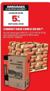 Ciment gris CEM II 30 kg