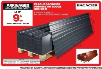Plaque bacacier ardoise ou rouge 3x0,90 m
