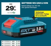 Batterie 18V 2Ah Li-ion Erbauer