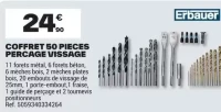 Coffret 50 pièces perçage vissage Erbauer