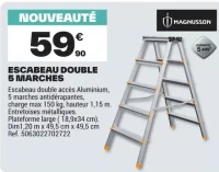 Escabeau double 5 marches Magnusson