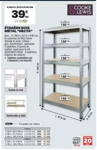 Étagère bois métal "Hecta" Cooke & Lewis