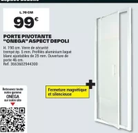 Porte pivotante "Onega" aspect dépoli