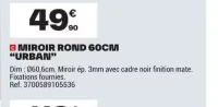 Miroir rond 60cm Cooke & Lewis Urban