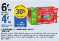 Compotes en pots sans sucres ajoutés Materne