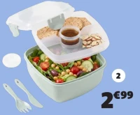 Boîte repas avec couverts et pot à sauce inclus