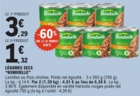 Légumes secs Lentilles ou Pois chiches Bonduelle