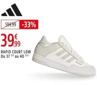 Baskets Adidas Rapid Court Low (Du 37 1/3 au 40 2/3)