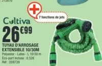 Cultiva Tuyau d'arrosage extensible 10/30m