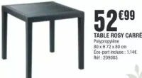 Table Rosy carrée