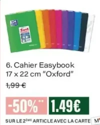 Cahier Easybook 17 x 22 cm "Oxford"