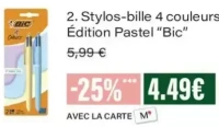 Stylos-bille 4 couleurs Édition Pastel "Bic"
