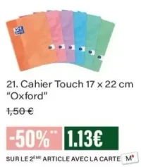Cahier Touch 17 x 22 cm Oxford