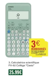 Calculatrice scientifique FX-92 Collège Casio