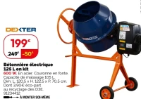 Bétonnière électrique 125 L en kit Dexter