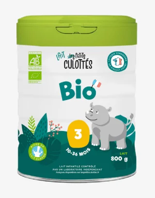 Lait 3ème âge Bio Lait de croissance de 10 à 36 mois Les Petits Culottés