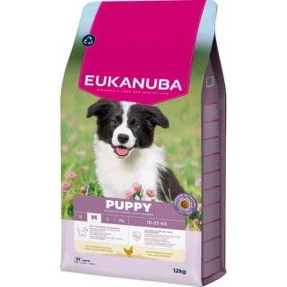 EUKANUBA croquettes chiot, taille moyenne, poulet 12 kg