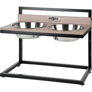 more LIFESTYLEPETS Support Surélevé & Gamelles Doubles Inox 2 x 2.2 L