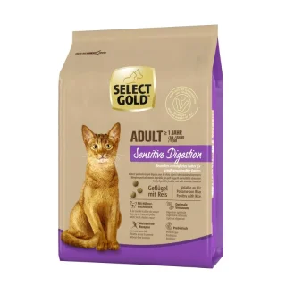 SELECT GOLD Sensitive Digestion Croquettes pour Chat Adulte Volaille & riz 2.5 kg