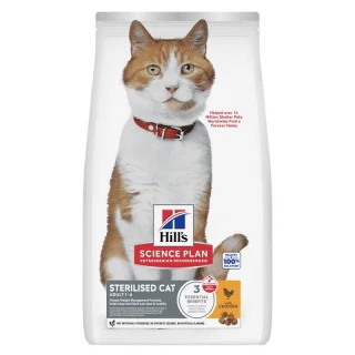 Hill's Science Plan Croquettes pour chat, Adulte, Stérilisé Avec du poulet 1,5 kg