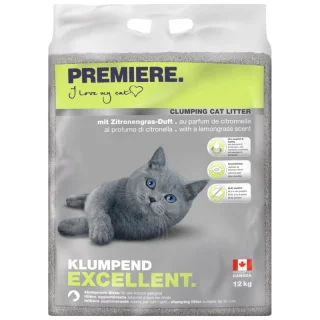 PREMIERE Litière Agglomérante au Parfum Citronnelle pour Chat 12 kg