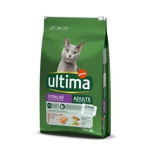 Ultima croquettes Chat Stérilisé Adulte Saumon 7,5 kg