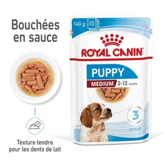 ROYAL CANIN Medium Puppy en sauce 10x140 g