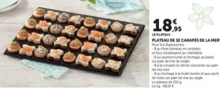 PLATEAU DE 32 CANAPÉS DE LA MER