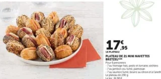 PLATEAU DE 21 MINI NAVETTES BRETZEL
