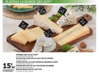 Plateau La Ronde des AOP (Morbier, Selles-sur-Cher, Comté, Roquefort, Brie de Meaux)