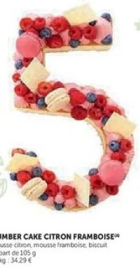 NUMBER CAKE CITRON FRAMBOISE