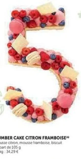 NUMBER CAKE CITRON FRAMBOISE