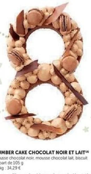 NUMBER CAKE CHOCOLAT NOIR ET LAIT