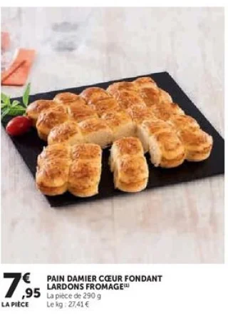 PAIN DAMIER CŒUR FONDANT LARDONS FROMAGE