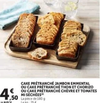 CAKE PRÉTRANCHÉ CHÈVRE ET TOMATES MI SÉCHÉES