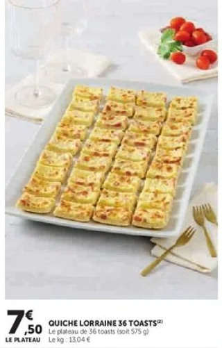 QUICHE LORRAINE 36 TOASTS