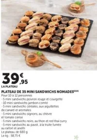 PLATEAU DE 35 MINI SANDWICHS NOMADES