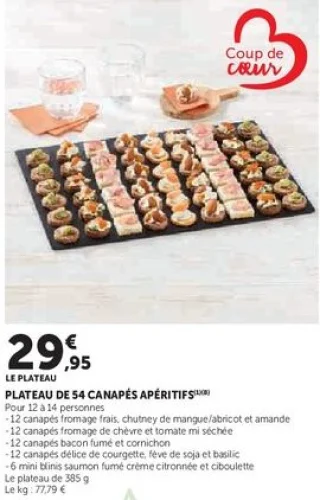 PLATEAU DE 54 CANAPÉS APÉRITIFS
