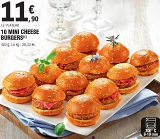 10 MINI CHEESE BURGERS