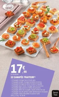 32 CANAPÉS TRAITEUR