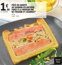 PÂTÉ EN CROTE AU SAUMON ATLANTIQUE FARCI À LA MOUSSELINE DE POISSON ET LGUMES