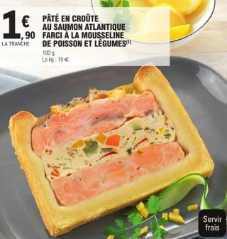 PÂTÉ EN CROTE AU SAUMON ATLANTIQUE FARCI À LA MOUSSELINE DE POISSON ET LGUMES
