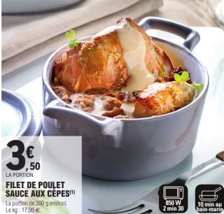 FILET DE POULET SAUCE AUX CÈPES