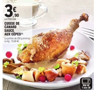 CUISSE DE CANARD SAUCE AUX CÈPES