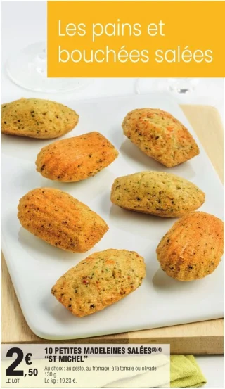 10 PETITES MADELEINES SALÉE  S "ST MICHEL"
